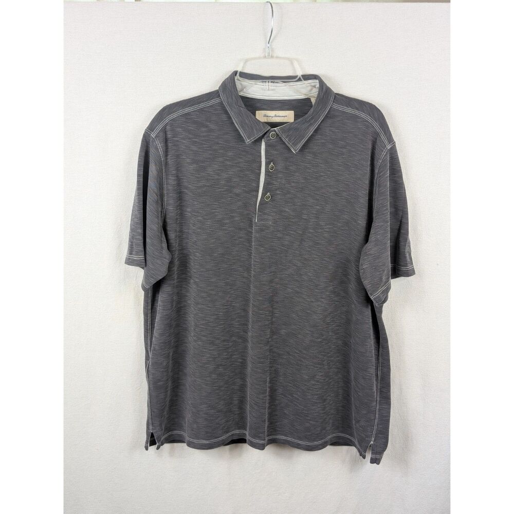 Tommy Bahama Dark Gray Polo Shirt Men's Size XL